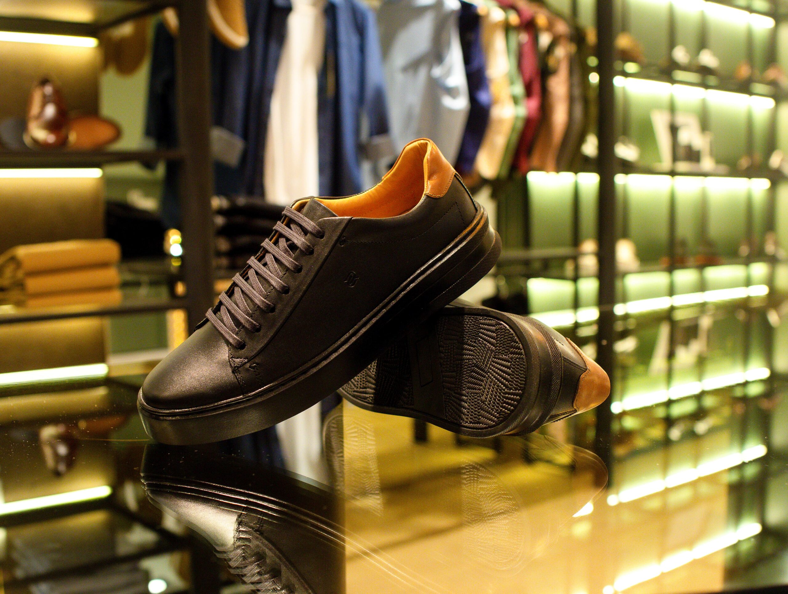 tenis casual couro preto